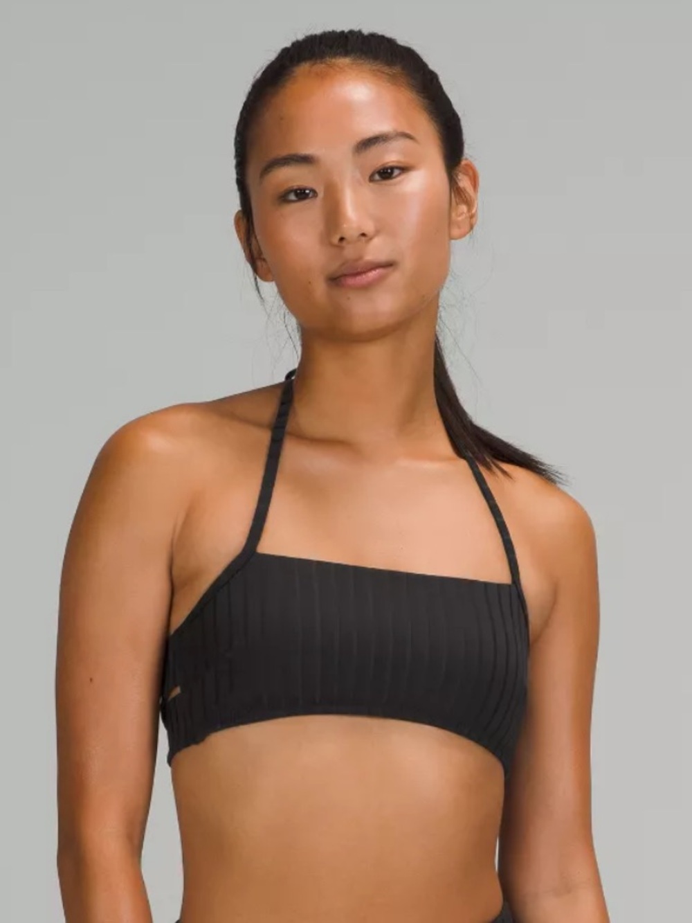 Lululemon Ribbed Halter Cross-Back Swim Top Black